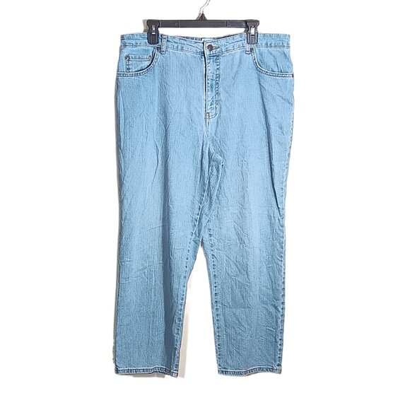 Kim Rogers Jeans Womens 16 Petite Light Wash High Rise Relaxed Fit Denim - Picture 1 of 5